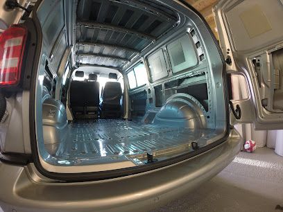 Inside job van lining, Newquay, England